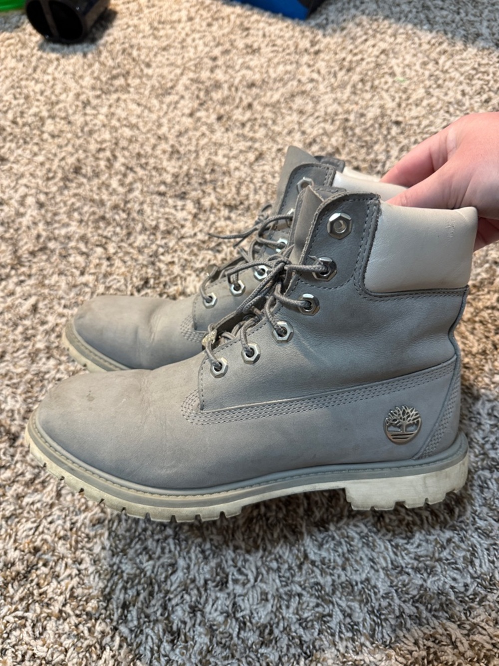 Timberland Light Gray Nubuck Work-Style Boots